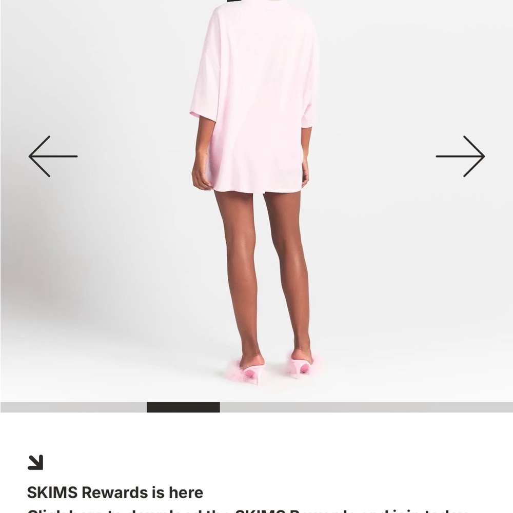 SKIMS Pink Jersey Lounge tee with Heart Detail - Picture 2 of 4